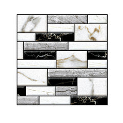10pcs Self Adhesive 3D PVC Tile Wall Sticker Covers for Kitchen Bathroom