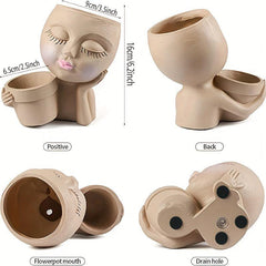 Rustic Double Flower Pot for Indoor and Outdoor Decor