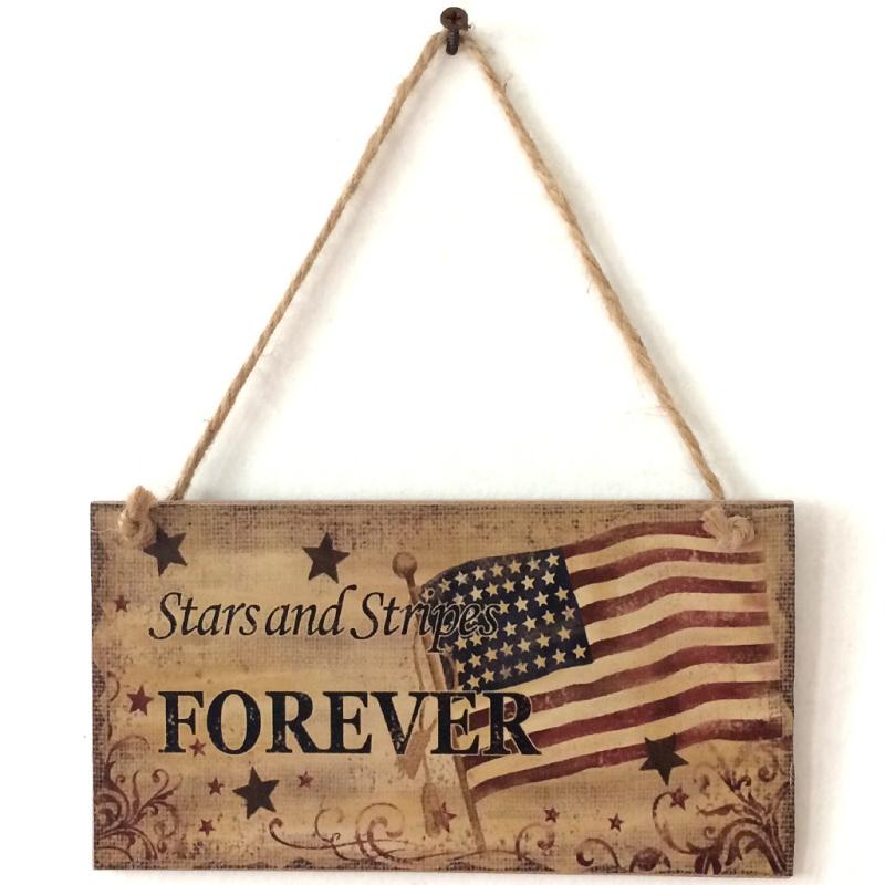 1pc Wooden Hanging Sign Independence Home Room Decor