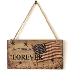 1pc Wooden Hanging Sign Independence Home Room Decor