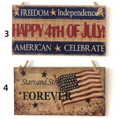 1pc Wooden Hanging Sign Independence Home Room Decor