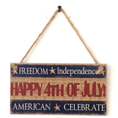 1pc Wooden Hanging Sign Independence Home Room Decor