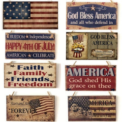 1pc Wooden Hanging Sign Independence Home Room Decor