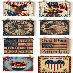 1pc Wooden Hanging Sign Independence Home Room Decor