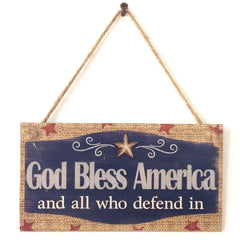 1pc Wooden Hanging Sign Independence Home Room Decor