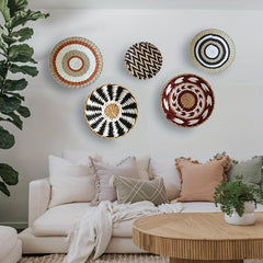 Straw Woven Moon Wall Hanging Decoration for Home - Nordic Style