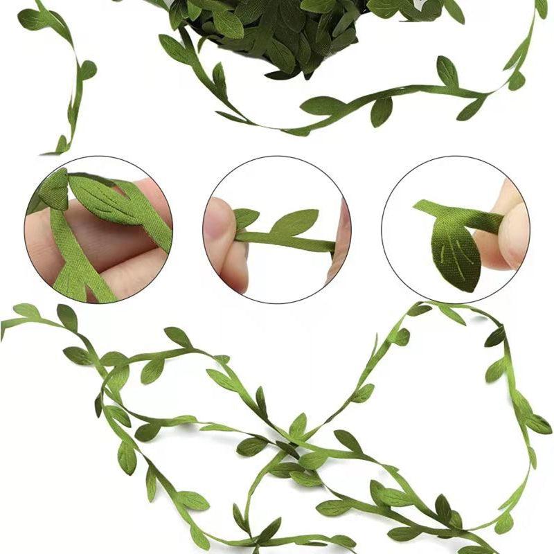 Artificial Green Leaves Trim Ribbon For DIY Craft Party Wedding Home Decor