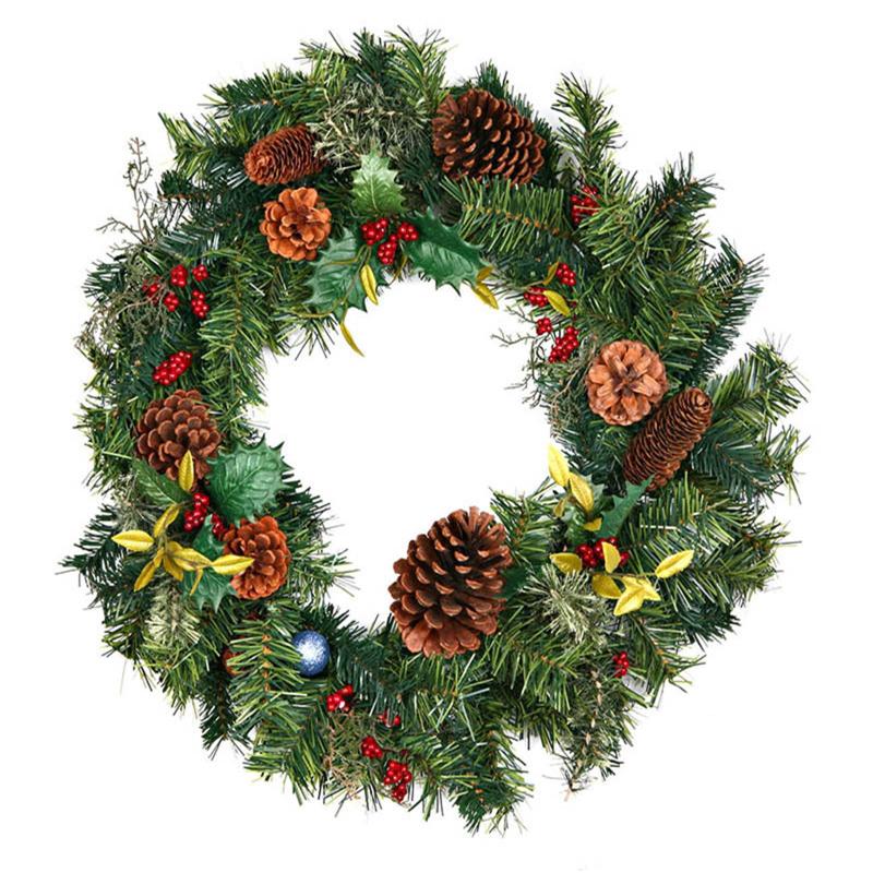 Christmas Wreath Window Sticker Glass & Wall Decor 11.8 Inches