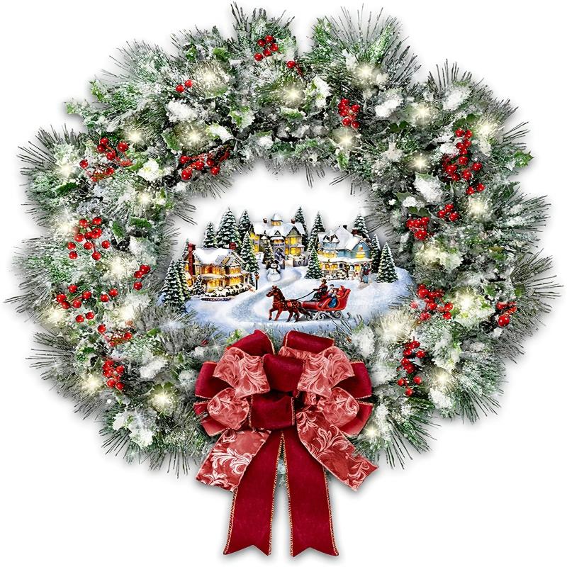 Christmas Wreath Window Sticker Glass & Wall Decor 11.8 Inches