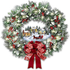 Christmas Wreath Window Sticker Glass & Wall Decor 11.8 Inches