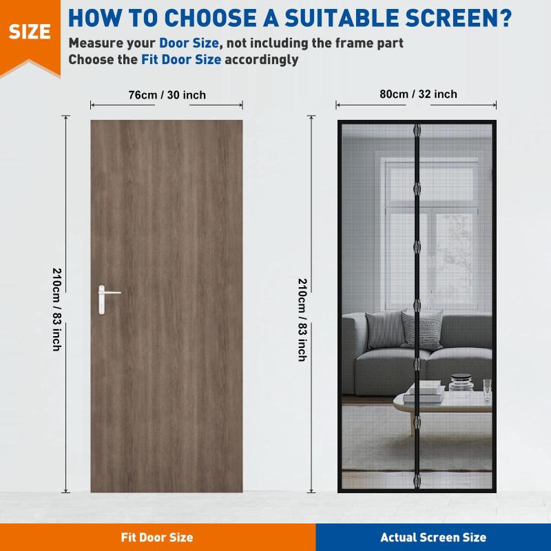 Magnetic Screen Door - Heavy Duty Retractable Mesh Screen