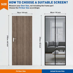 Magnetic Screen Door - Heavy Duty Retractable Mesh Screen