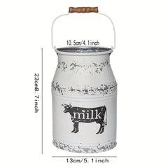 French Metal Flower Vase Rustic Farmhouse Kitchen Decor Galvanized Bucket