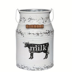 French Metal Flower Vase Rustic Farmhouse Kitchen Decor Galvanized Bucket
