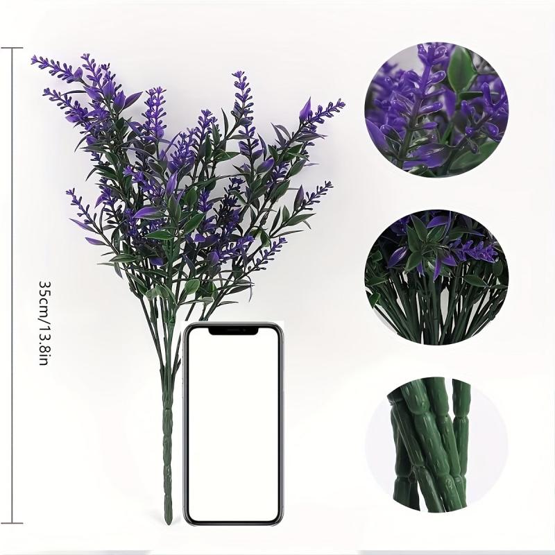 Artificial Lavenders Simulation Flowers Plants Home Decor Purple 35cm