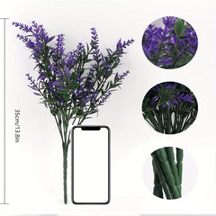 Artificial Lavenders Simulation Flowers Plants Home Decor Purple 35cm