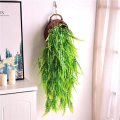 4pcs Artificial Samambaya Leaf 31.5in Hanging Green Plant Rattan Room Decoration