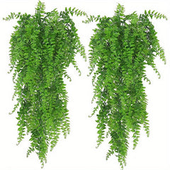 4pcs Artificial Samambaya Leaf 31.5in Hanging Green Plant Rattan Room Decoration