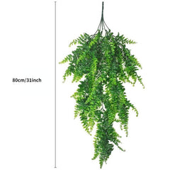 4pcs Artificial Samambaya Leaf 31.5in Hanging Green Plant Rattan Room Decoration