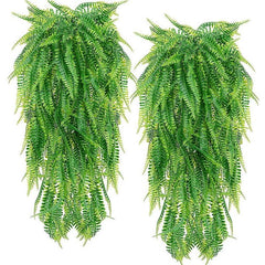 4pcs Artificial Samambaya Leaf 31.5in Hanging Green Plant Rattan Room Decoration
