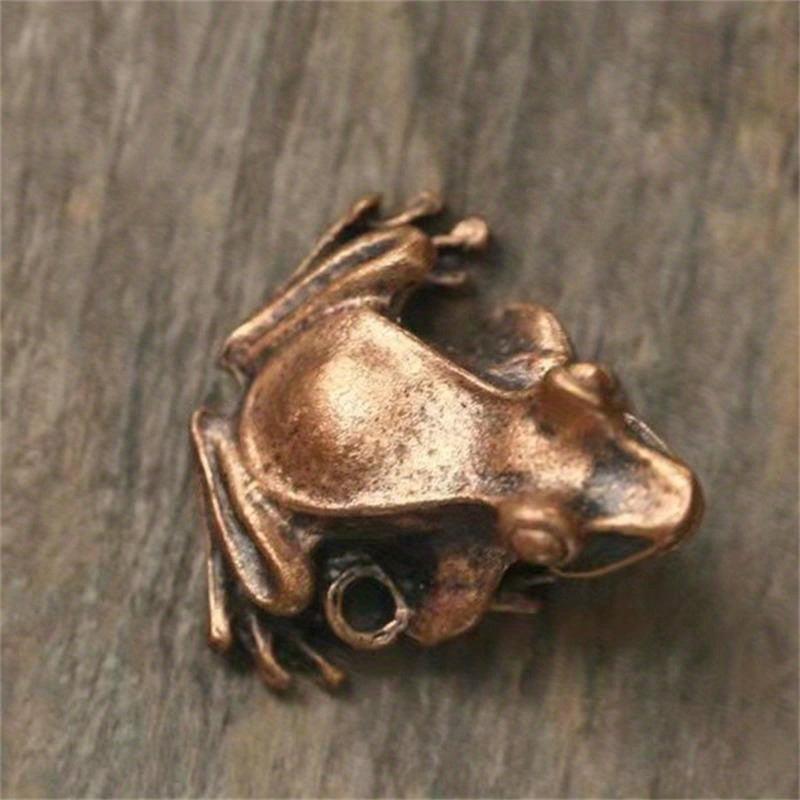 Bronze Small Frog Tea Pet Ornament Golden Toad Key Pendant