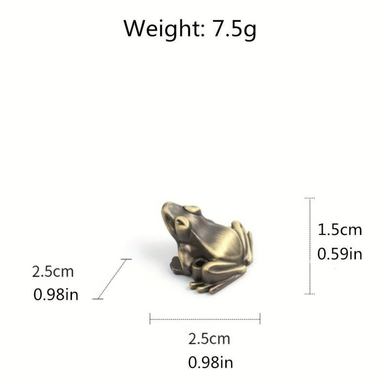 Bronze Small Frog Tea Pet Ornament Golden Toad Key Pendant