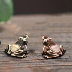 Bronze Small Frog Tea Pet Ornament Golden Toad Key Pendant