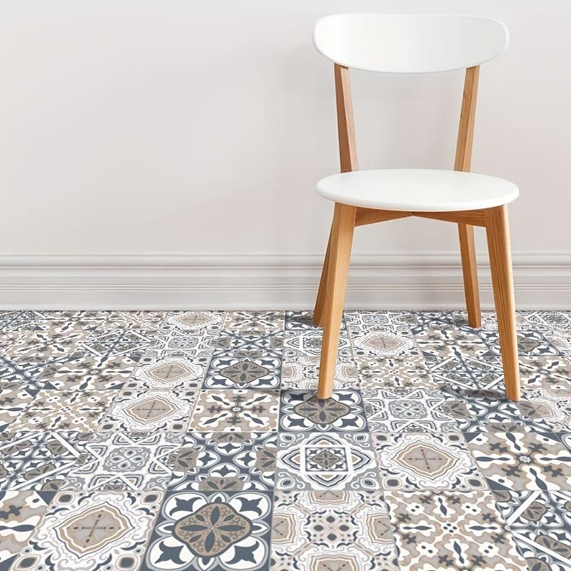 10pcs Waterproof Retro Tile Stickers for Bathroom Kitchen Living Room