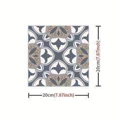 10pcs Waterproof Retro Tile Stickers for Bathroom Kitchen Living Room