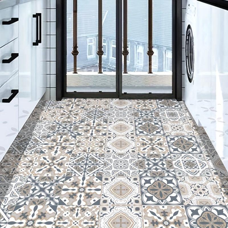 10pcs Waterproof Retro Tile Stickers for Bathroom Kitchen Living Room