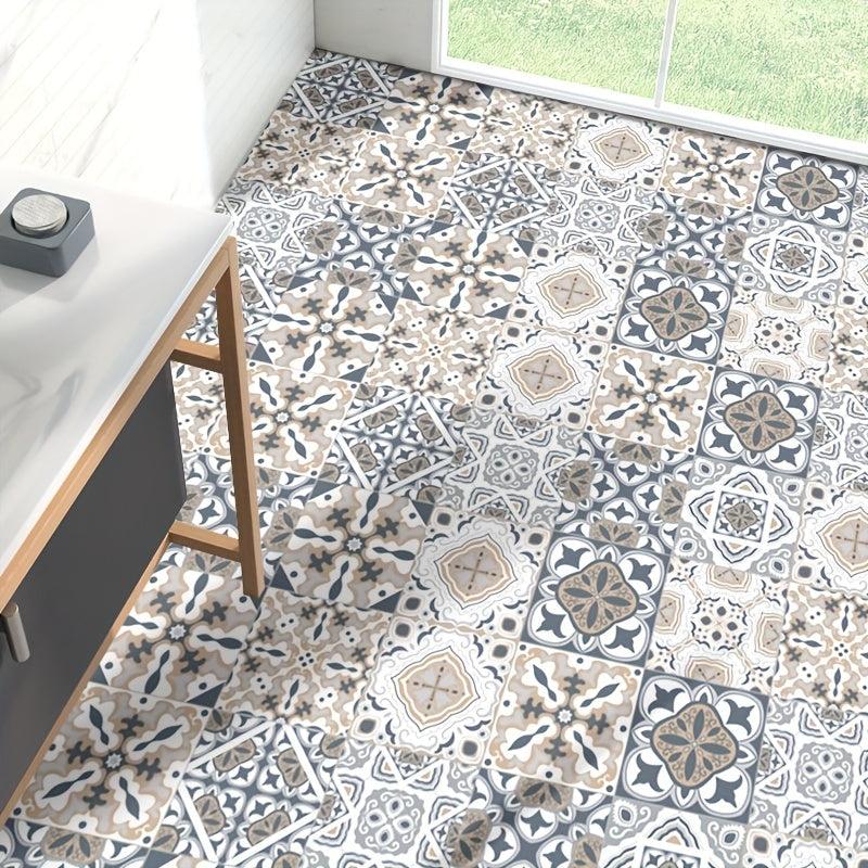 10pcs Waterproof Retro Tile Stickers for Bathroom Kitchen Living Room