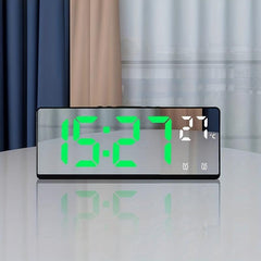 Voice Control Mirror Alarm Clock with Temperature Sensor and Night Mode