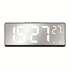 Voice Control Mirror Alarm Clock with Temperature Sensor and Night Mode