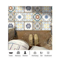 5pcs Waterproof Vintage Tile Stickers Self Adhesive Decals