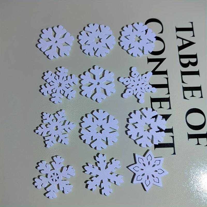 50pcs Xmas Snowflakes Wooden Die Cuts DIY Cutting Dies For Card Making