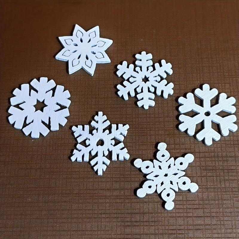 50pcs Xmas Snowflakes Wooden Die Cuts DIY Cutting Dies For Card Making