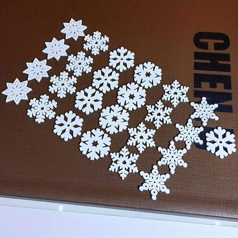 50pcs Xmas Snowflakes Wooden Die Cuts DIY Cutting Dies For Card Making
