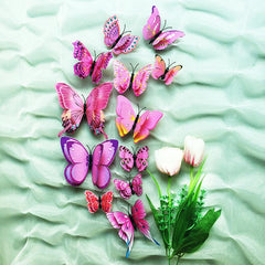 12pcs 3D Butterfly Wall Sticker Decoration