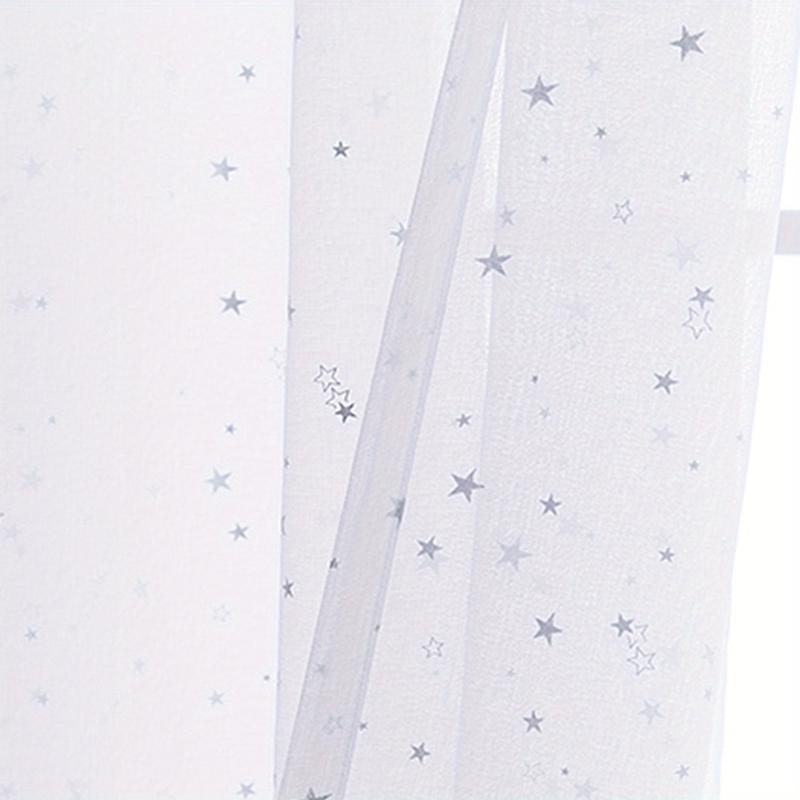 Nordic Star Pattern Sheer Curtain - Semi Shading Light Filter