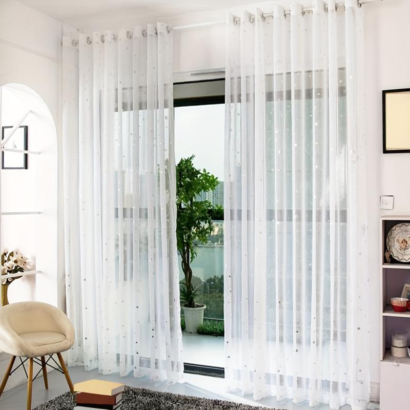 Nordic Star Pattern Sheer Curtain - Semi Shading Light Filter