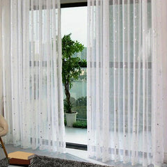 Nordic Star Pattern Sheer Curtain - Semi Shading Light Filter