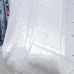 Nordic Star Pattern Sheer Curtain - Semi Shading Light Filter