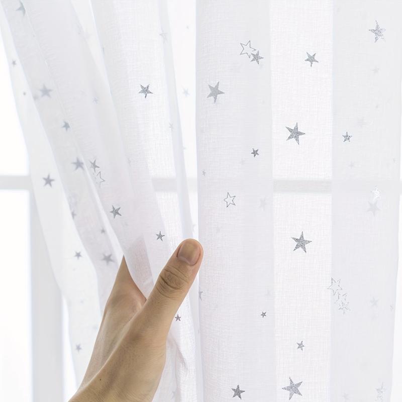 Nordic Star Pattern Sheer Curtain - Semi Shading Light Filter