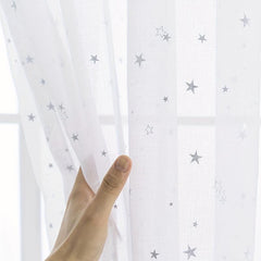 Nordic Star Pattern Sheer Curtain - Semi Shading Light Filter