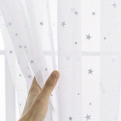 Nordic Star Pattern Sheer Curtain - Semi Shading Light Filter