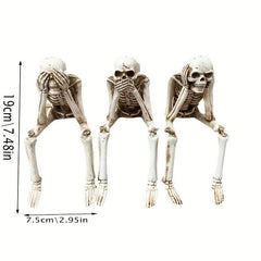 Skull Statues Resin Skeleton Shelf Sitters Figurines Decor Halloween