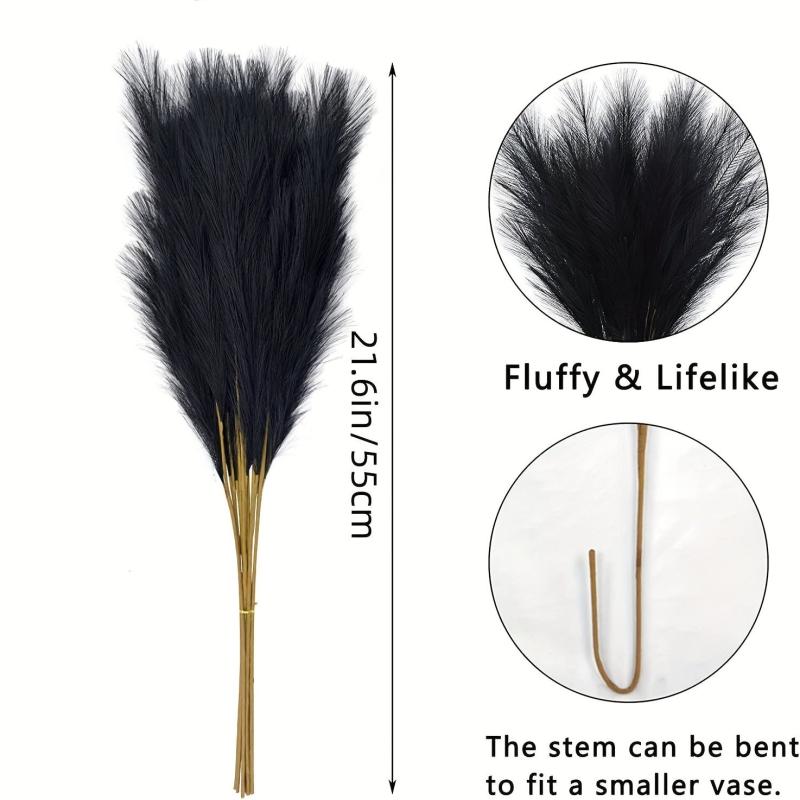 15pcs Faux Pampas Grass Flower Vase Arrangement for Home Decor