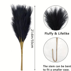 15pcs Faux Pampas Grass Flower Vase Arrangement for Home Decor