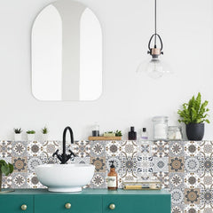 Retro Art Tile Sticker 3D Wall Decals for Kitchen Bathroom Decoration