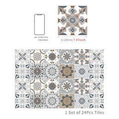 Retro Art Tile Sticker 3D Wall Decals for Kitchen Bathroom Decoration